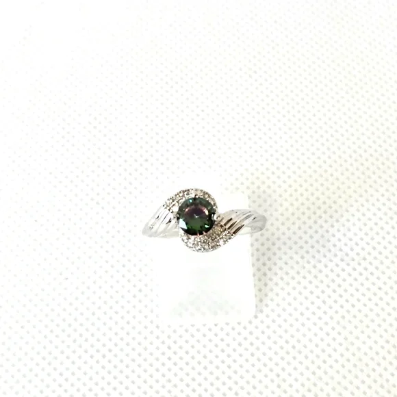 Sparkling Genuine Mystic Topaz Sterling Silver Ring. Size 6! - Picture 3 of 8